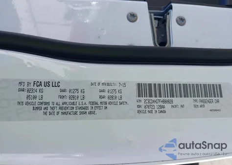 2015 Dodge Charger Sxt из США, поврежденный, VIN 2C3CDXHG7FH880828